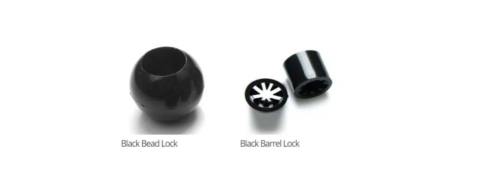 Design Fabric Wristbands Black Bead and Barrel lock