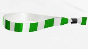 Fabric Green and White Stripes wristbands