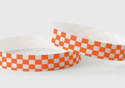 Tyvek Checked Orange wristbands