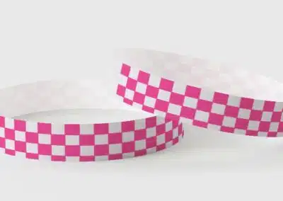Tyvek Checked Pink wristbands