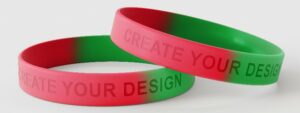 Silicone Debossed Wristbands 2 colour